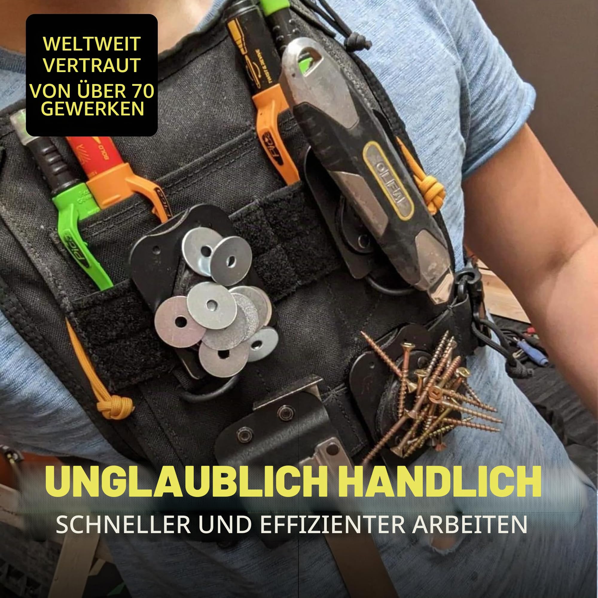 MagMaster magnetischer Werkzeughalter, super stark, zum Anklippen an jeden Gürtel, Werkzeugtasche oder Tasche, montiert in den USA