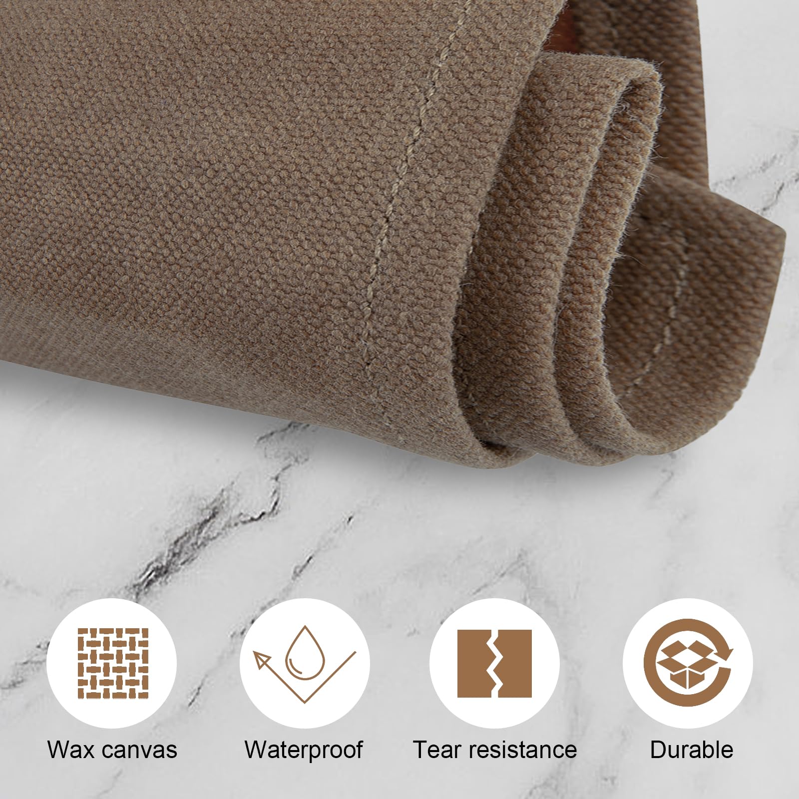Messertasche,Koch Messer Roll Bag,Messertasche Kochmesser mit 8 Fächern für Messer und Löffel,Wachs Leinwand Messer Case Lagerung,Geschenke für Pro-Köche oder kulinarische Enthusiasten (Kaffee)