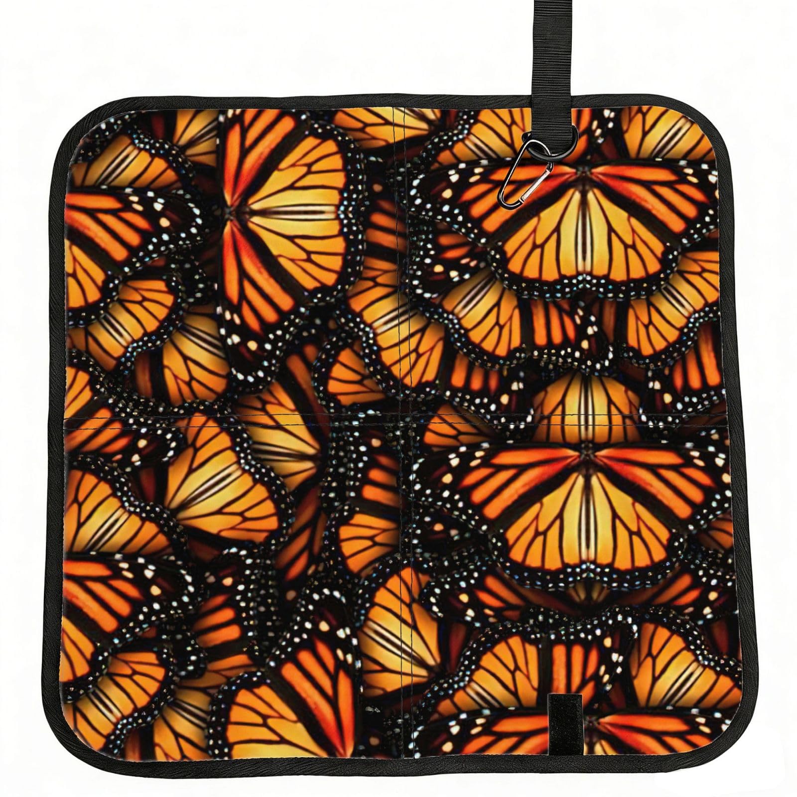 PPHGUT Heaps Of Orange Monarch Butterflies Print Foldable Seat Cushion Waterproof Portable Chair Pad Travel Outdoor Picnic Camping