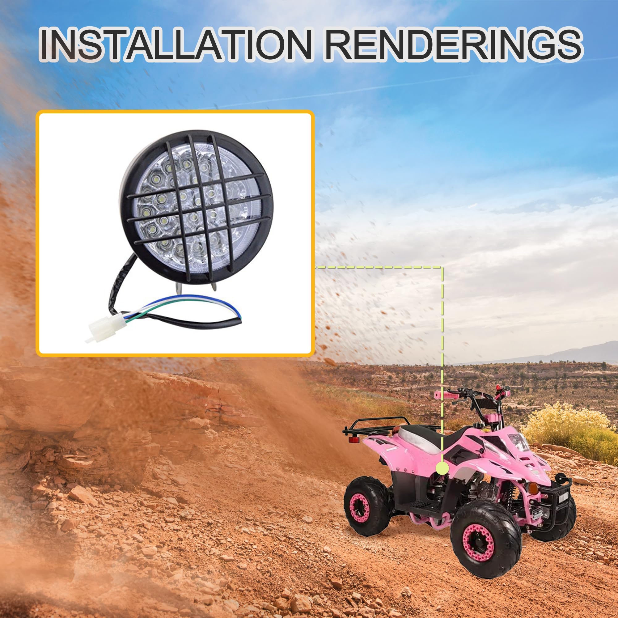 GOOFIT LED Scheinwerfer Für Roller & Moped - 50cc 110cc 150cc, Wasserdicht