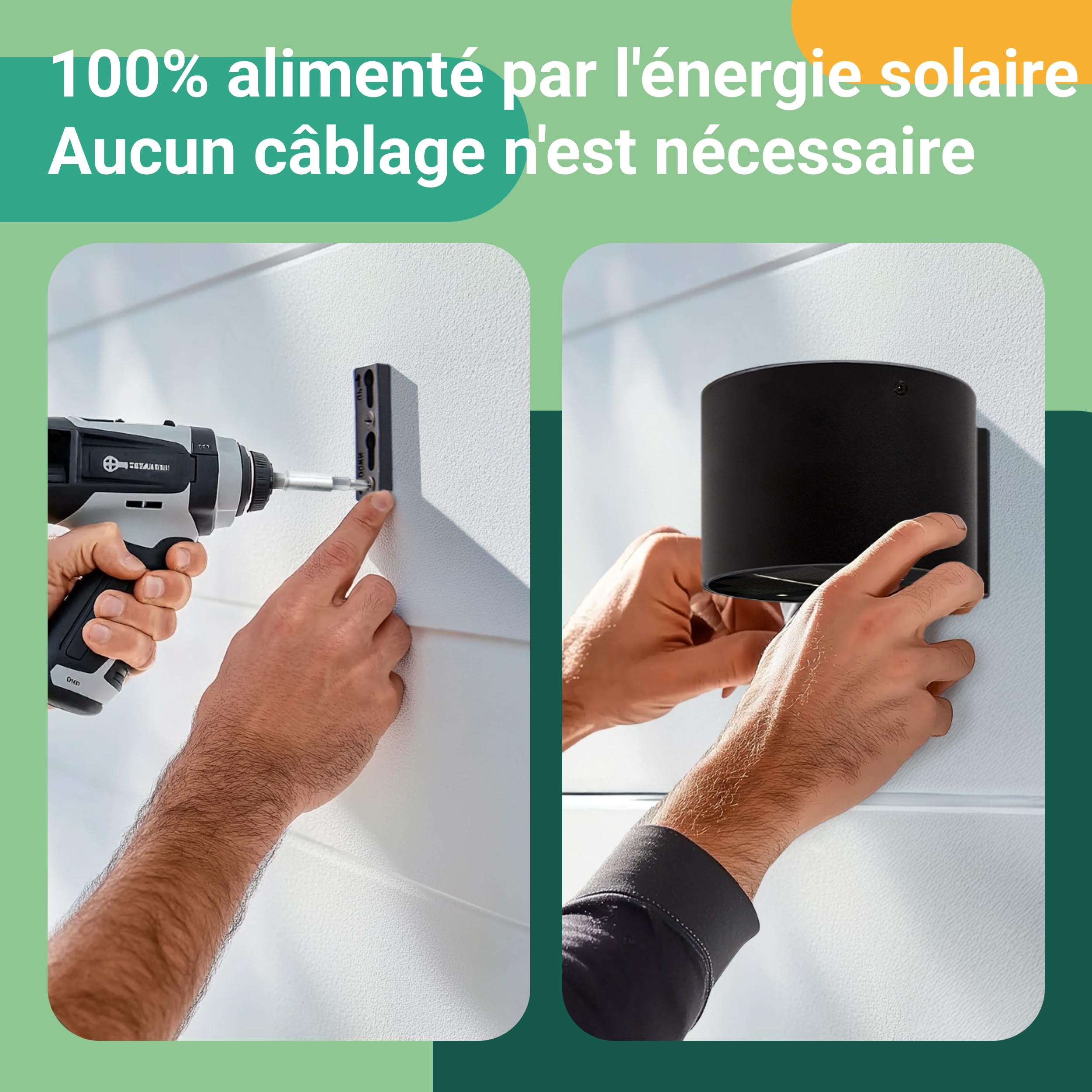 Proxinova Applique Murale Exterieur Solaire LED, Lampe à Double Luminaire Exterieur avec Capteur Crépusculaire Pour l'éclairage de Jardin Solaire, Lampe Solaire d'extérieur Étanche IP65, Lot de 2