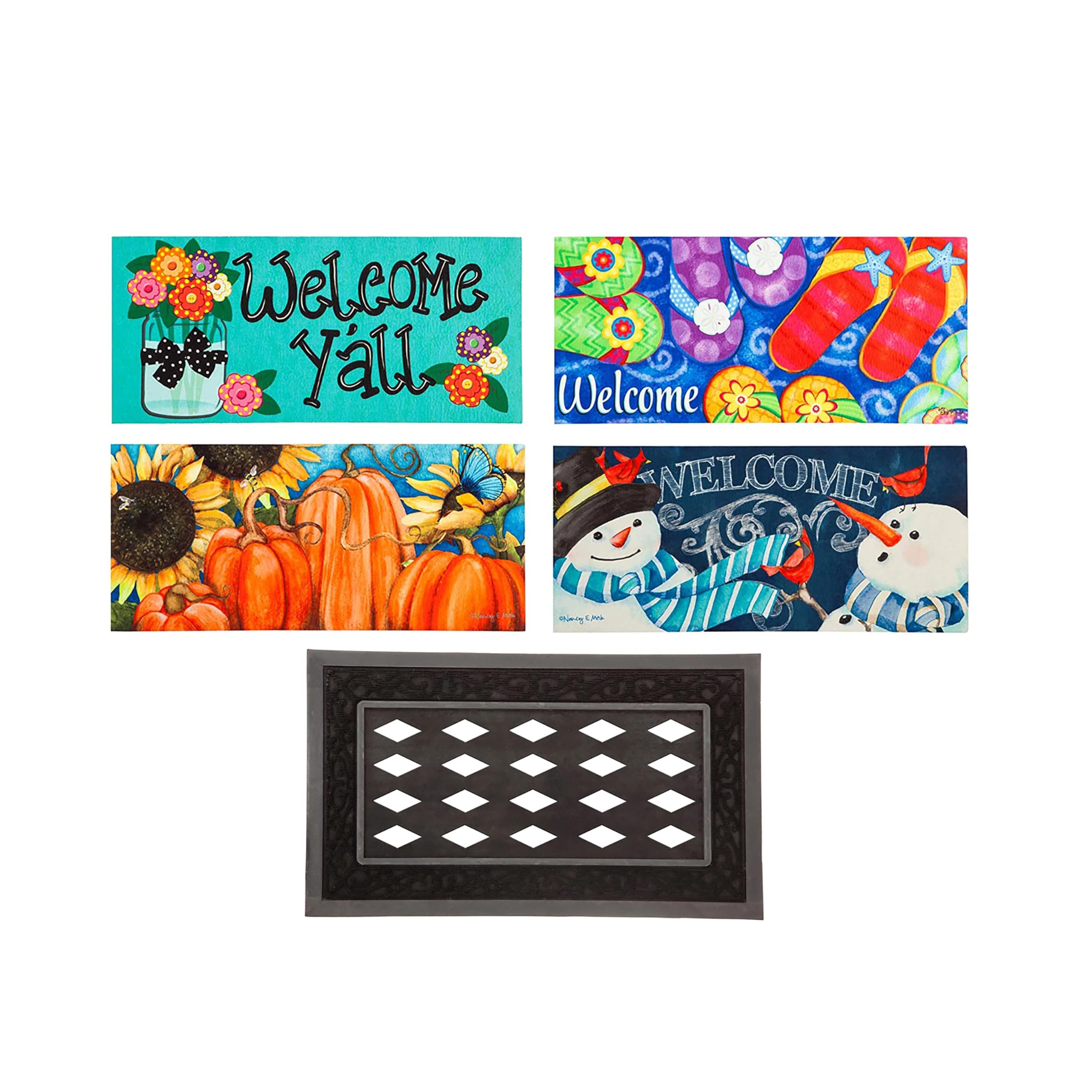 Amazon.com : Evergreen Sassafras Doormat Insert Bundle & Tray Set