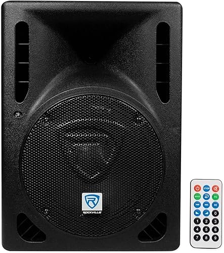 Rockville RPG8BT V2 8 "Powered 400W DJ PA Altavoz BluetoothInalámbricoRemotoEQ, Negro