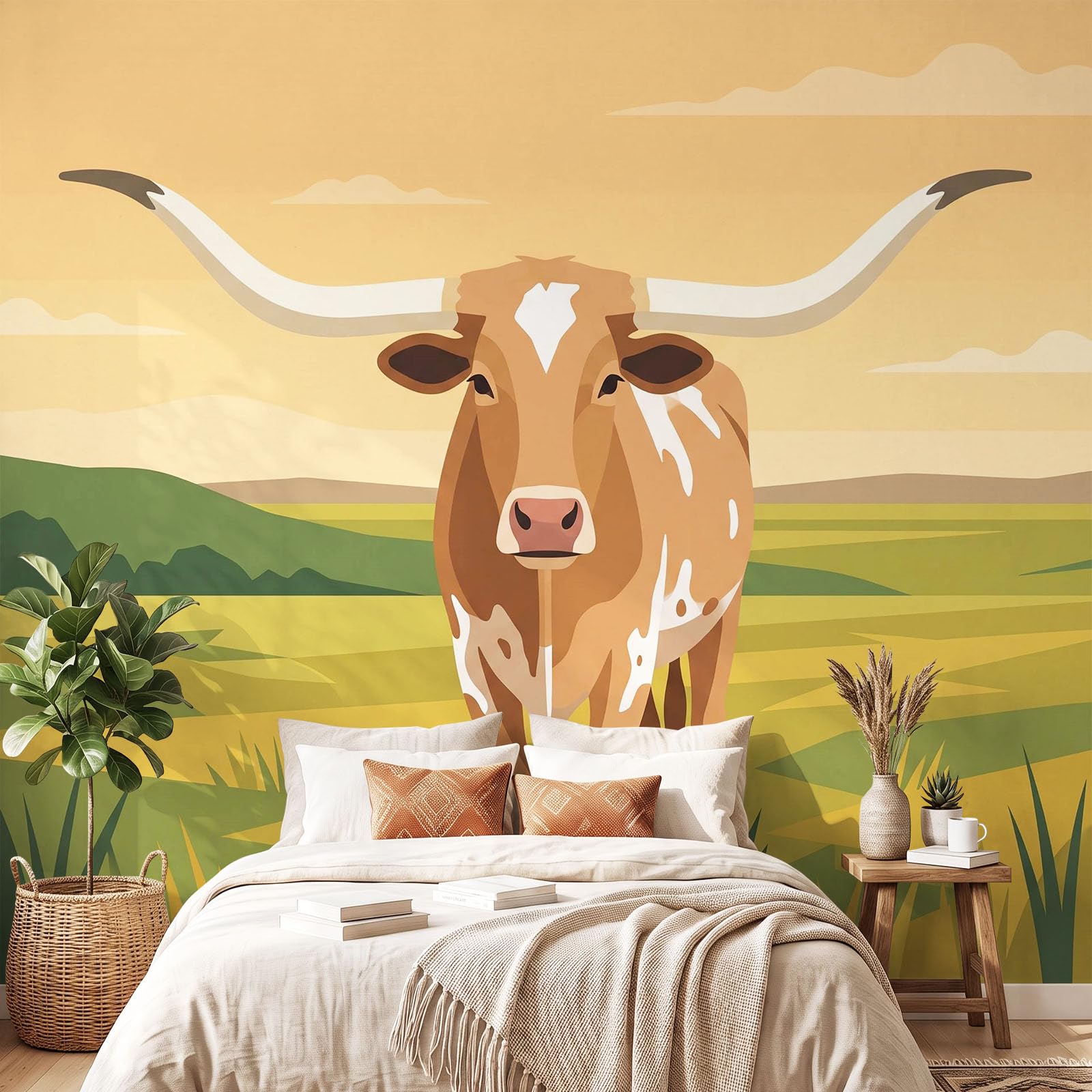 Tapete Amerikanisch Landhausstil Tiere Fototapete Kuh 400 x 280 cm