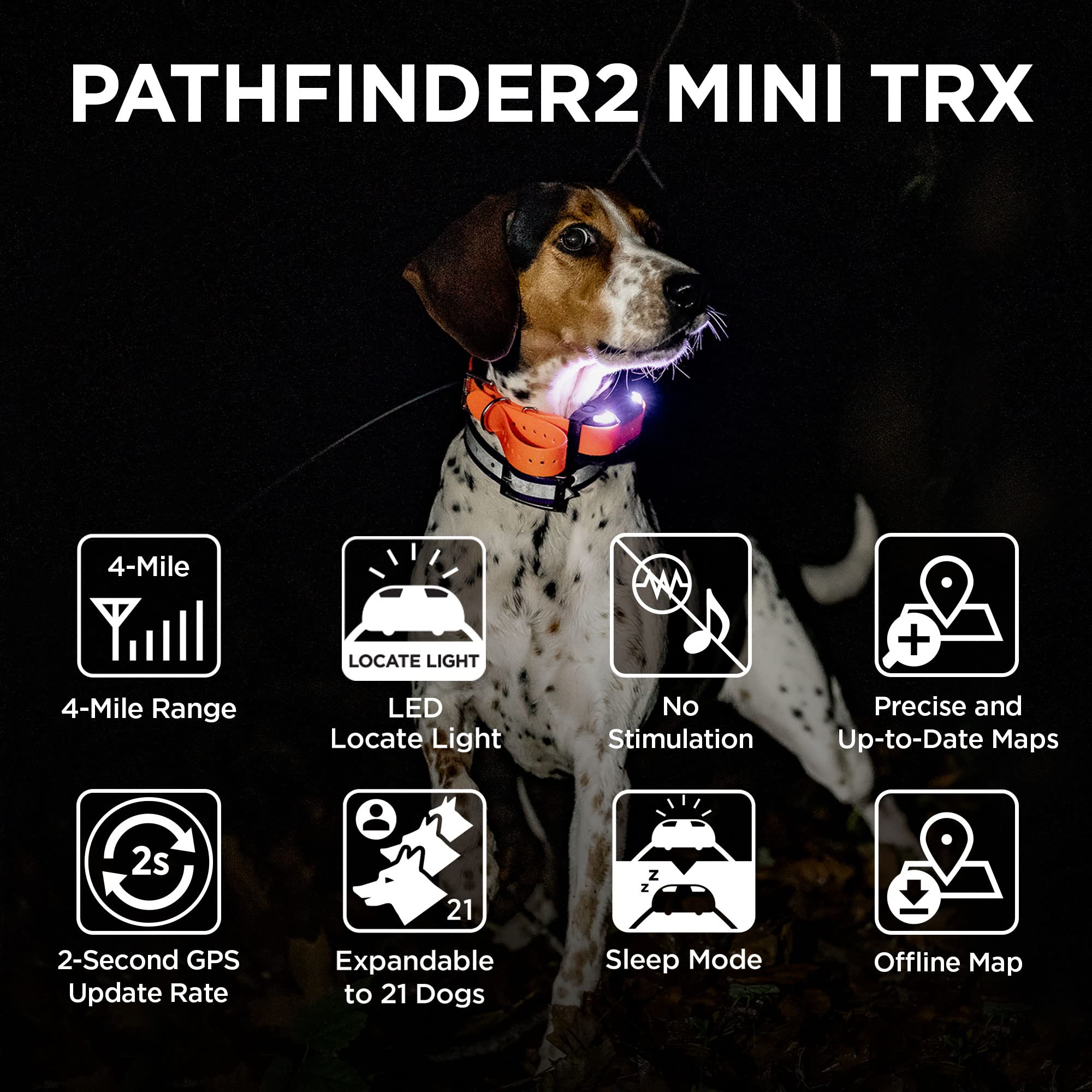 Dogtra Pathfinder 2 Mini TRX Additional Receiver Dog GPS Tracker LED Light Blue Collar SmartWatch Compatible Rechargeable Waterproof Free Offline Maps No Monthly Fee Smartphone Required - image 3