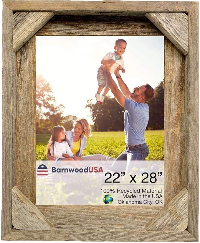 BarnwoodUSA Rustic Signature Corner Block Picture Frame