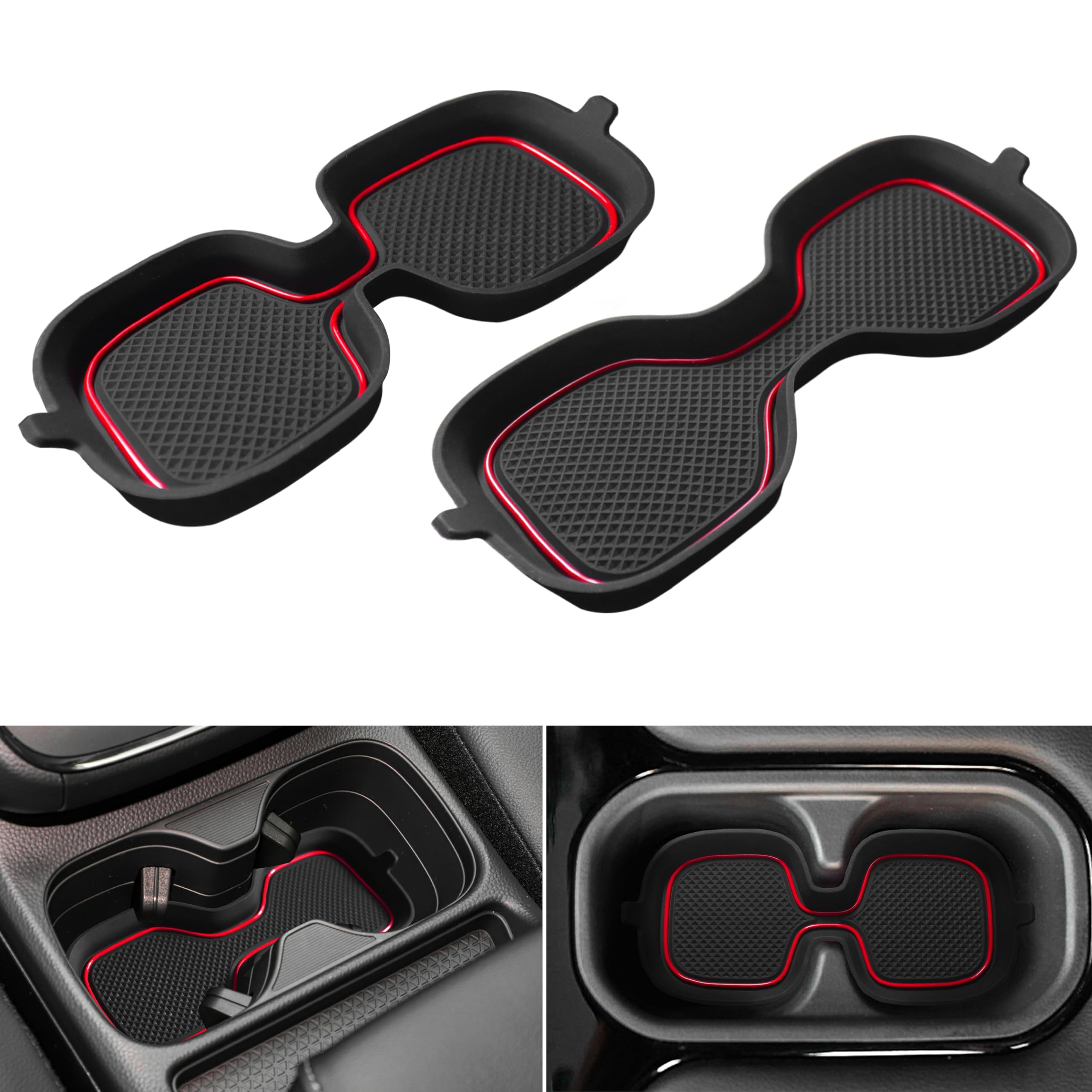 Accessoires de décoration intérieure CRV 2023-2026 : tapis porte-gobelet rouge de console