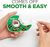 Vista 4 de Scotch Cinta mágica, invisible, reparación de tarjetas de Navidad y uso como suministros de envoltura de regalo para Navidad, 6 rollos de cinta
