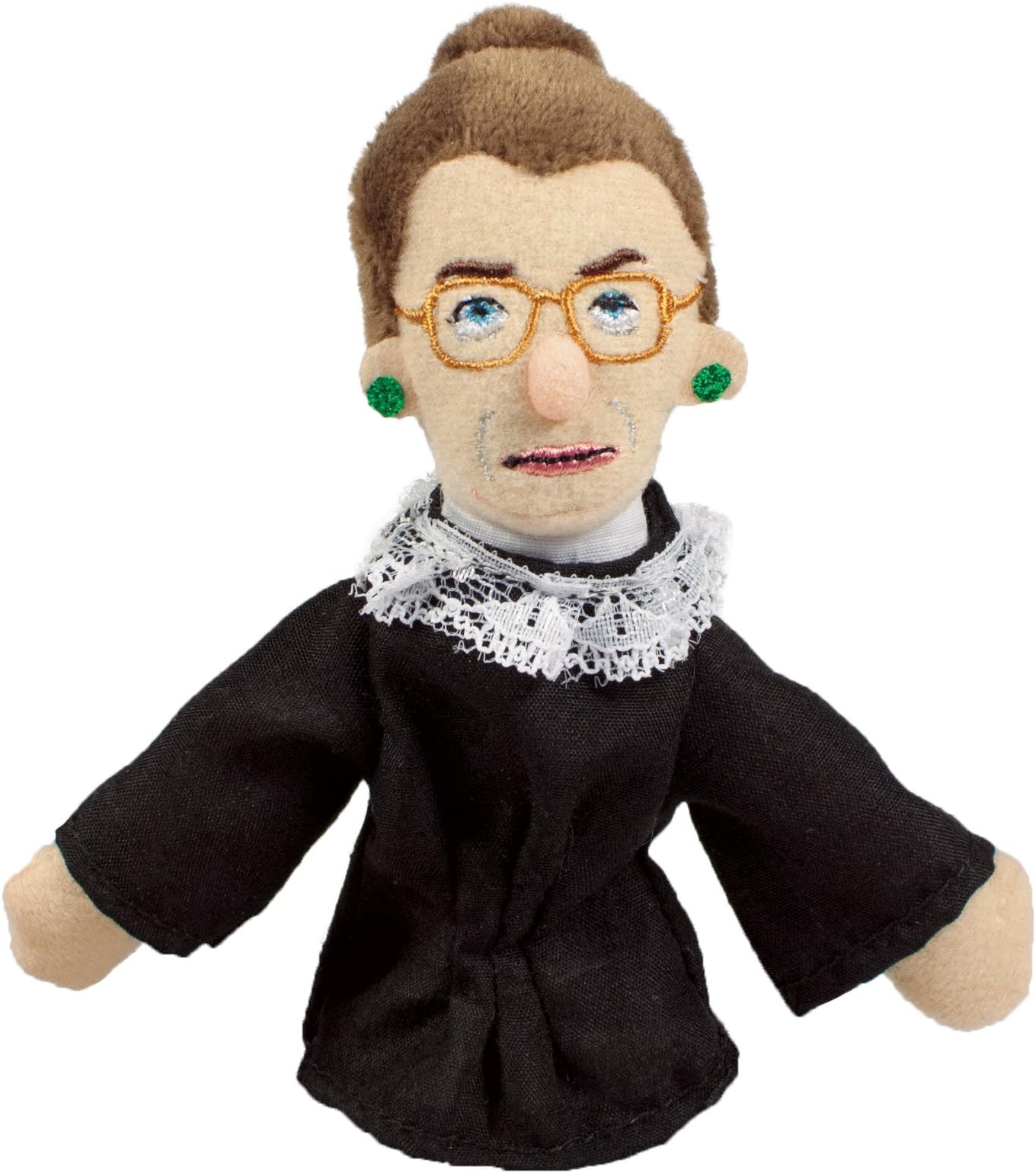 Ruth Bader Ginsburg Magnetic Personality - Plush Finger Puppet and Refrigerator Magnet, Approx 4" Tall