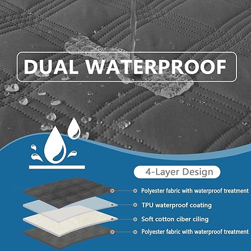 Miniatura 124 de hyha Manta de cama impermeable para perro, mantas suaves para mascotas, funda de sofá impermeable para perros, fundas reversibles lavables para