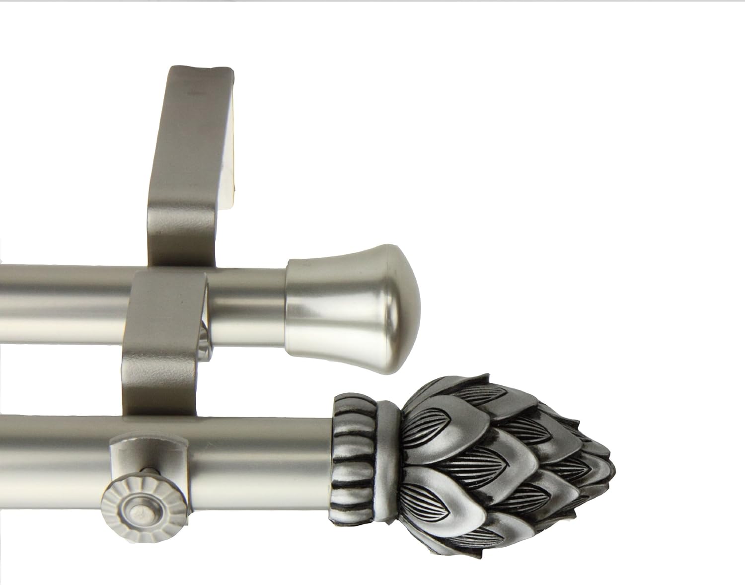 Rod Desyne Bud Double Curtain Rod, 120 by 170-Inch, Satin Nickel