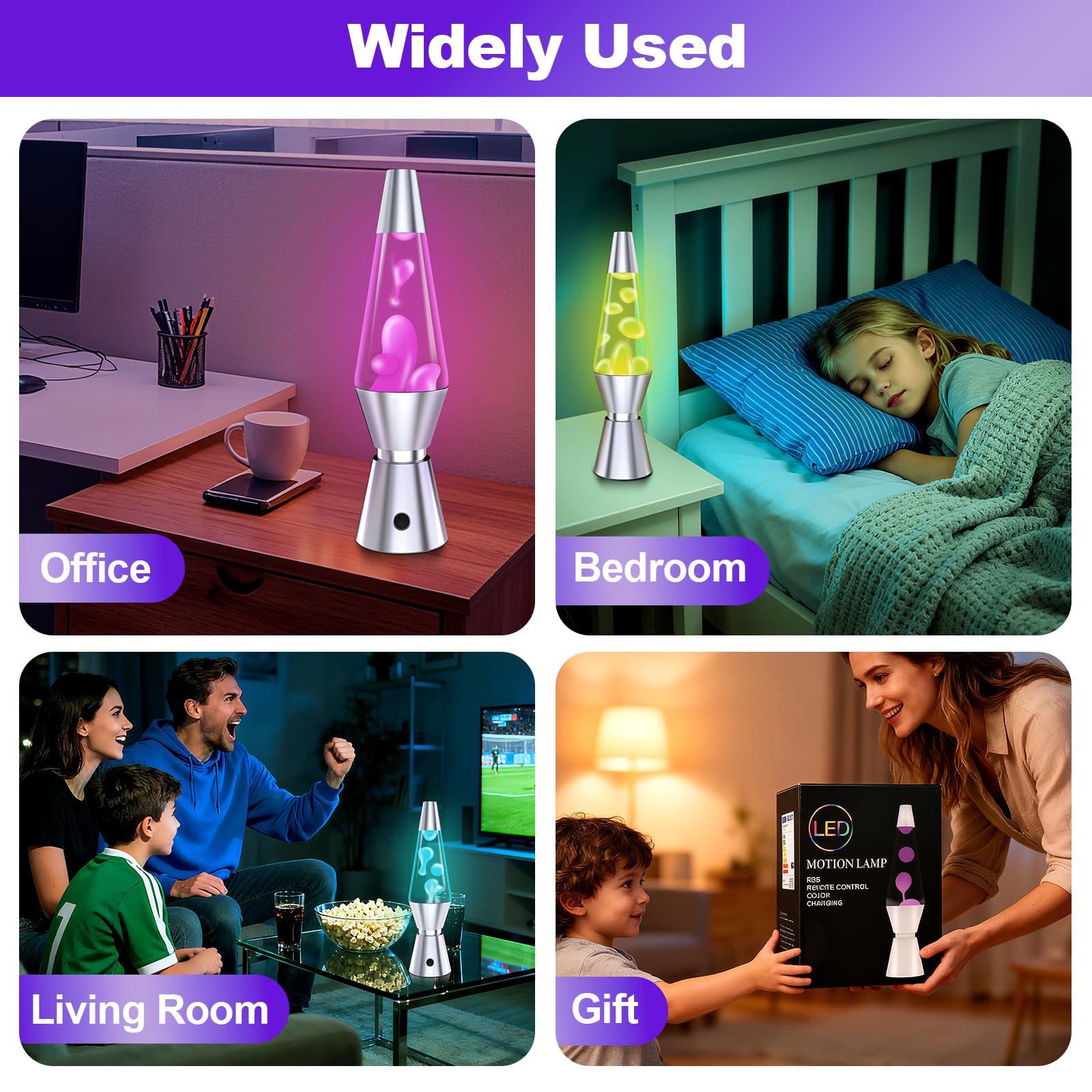 Lampada a Liquida con Telecomando a 17 Colori, 37cm Luce Notturna LED per Bambini e Adulti - Luci Atmosferiche per Camera da Letto, Ufficio, Decorazioni Natalizie e Feste