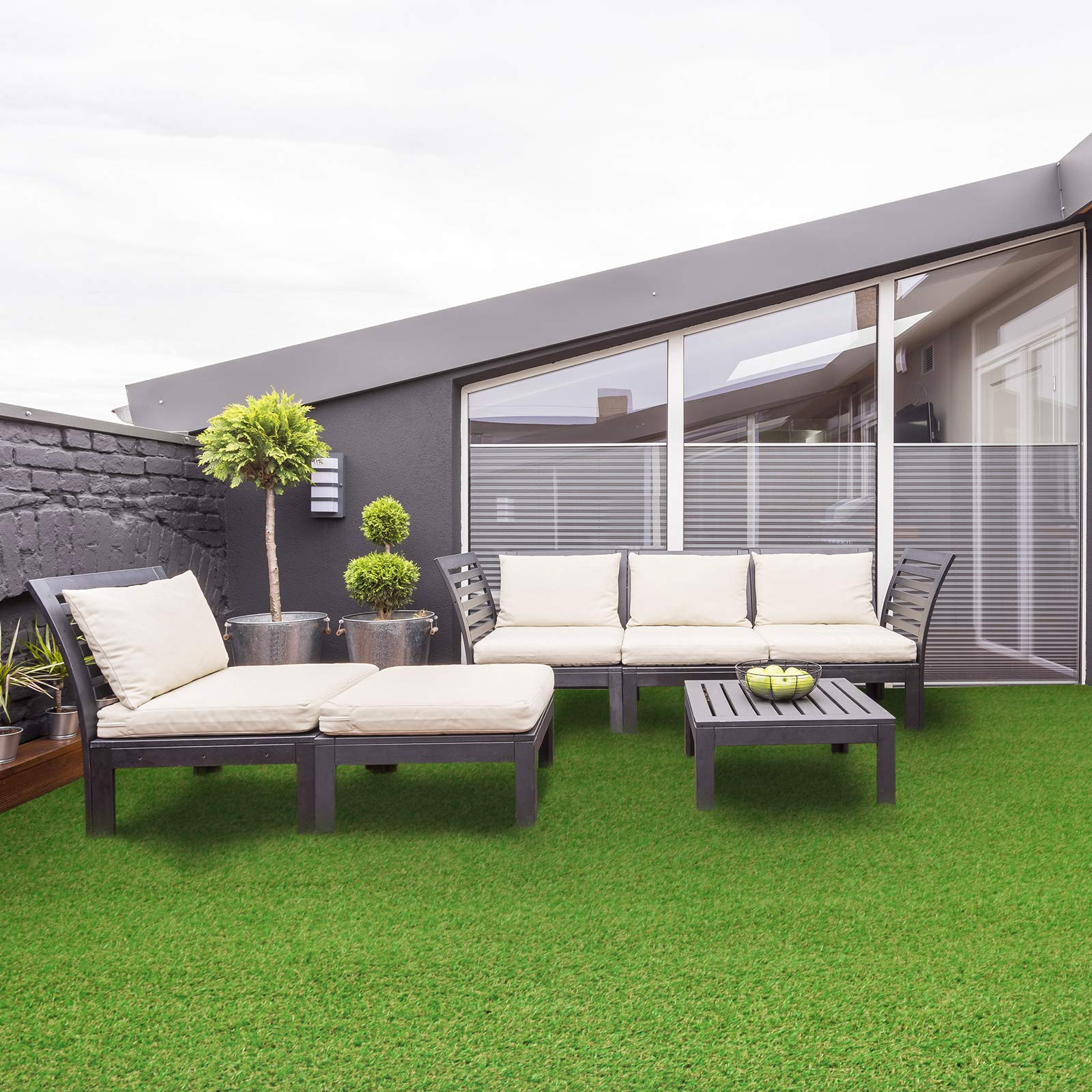 casa pura Kunst-Rasen in 6 Höhen • Natürlich weich in Echtrasen-Optik • Rasen-Teppich Riviera, 14 mm • Kunstrasenteppich wasserdurchlässig & UV-beständig • Garten, Terrasse, Deko • 200x400 cm