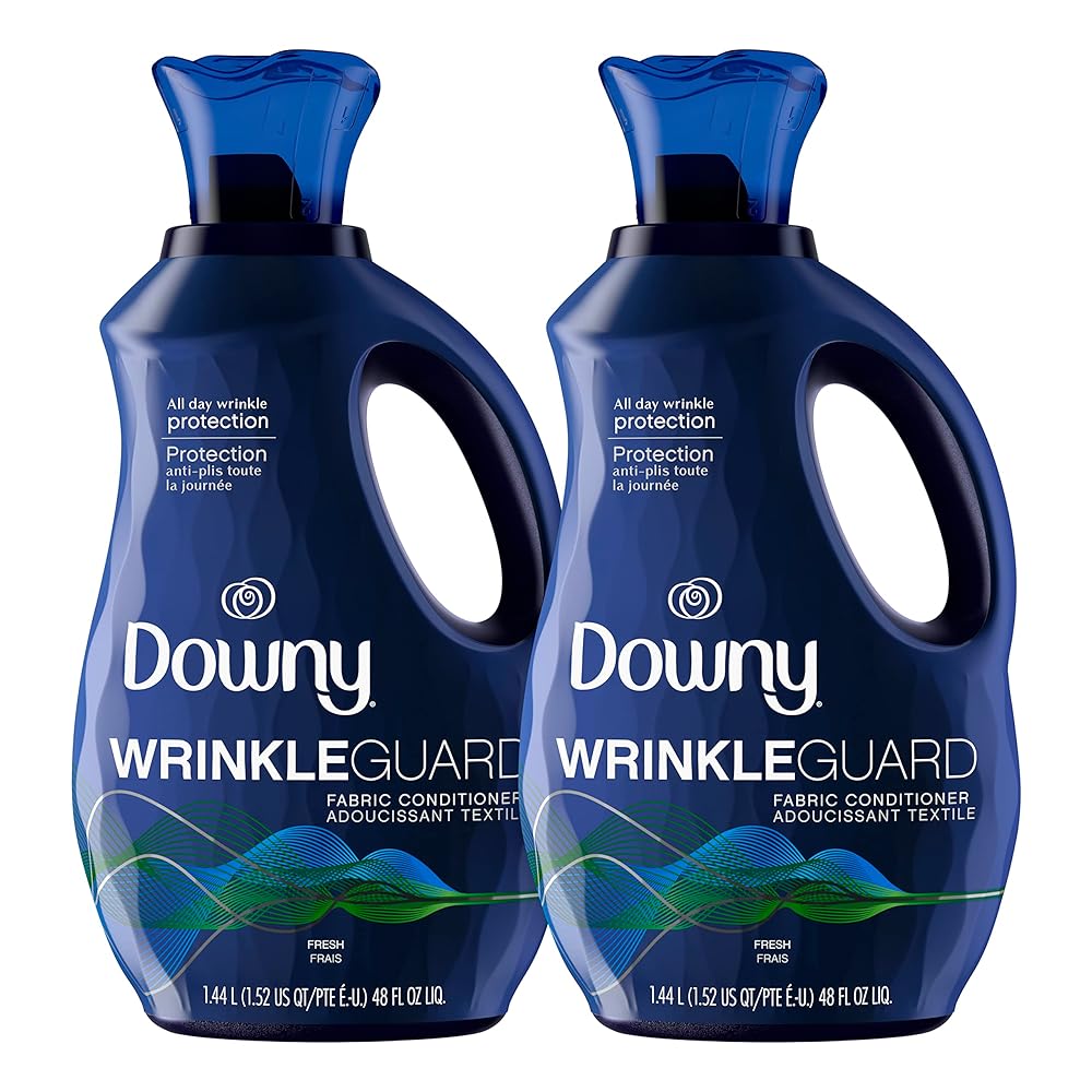 Downy WrinkleGuard Liquid Fabric Softener and Conditioner, Fresh, 48 fl oz 48 Loads, Pack of 2