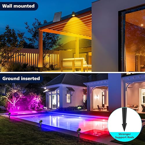 Miniatura 7 de Focos solares que cambian de color para exteriores, 20 focos LED solares de color IP65, luces solares para exteriores, impermeables,