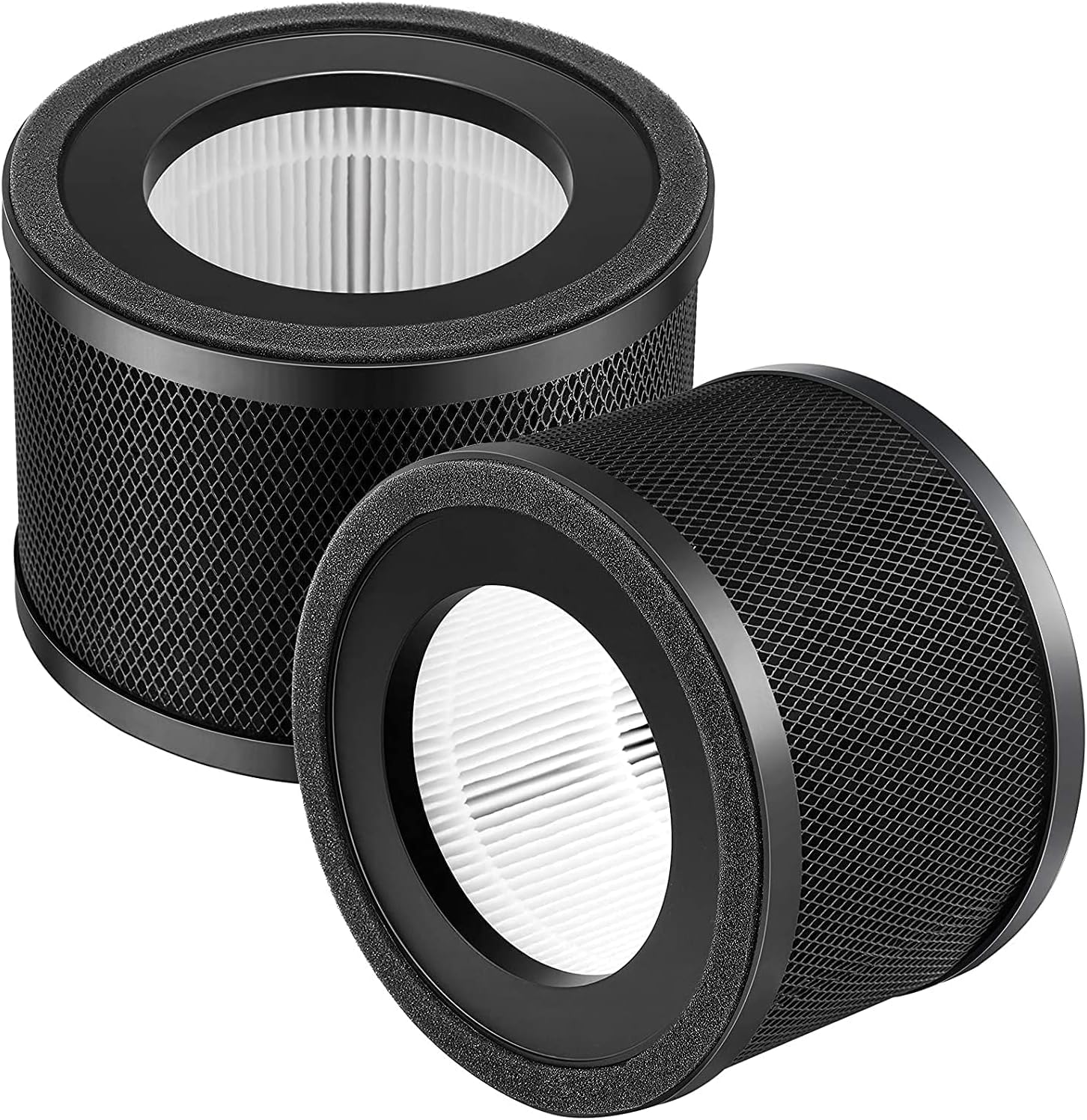 Strayelf 2 Pack H13 True HEPA Replacement Filter, Compatible with TaoTronics TT-AP001 and VAVA VA-EE014, 3-in-1 H13 Grade True HEPA and Activated Carbon Filter