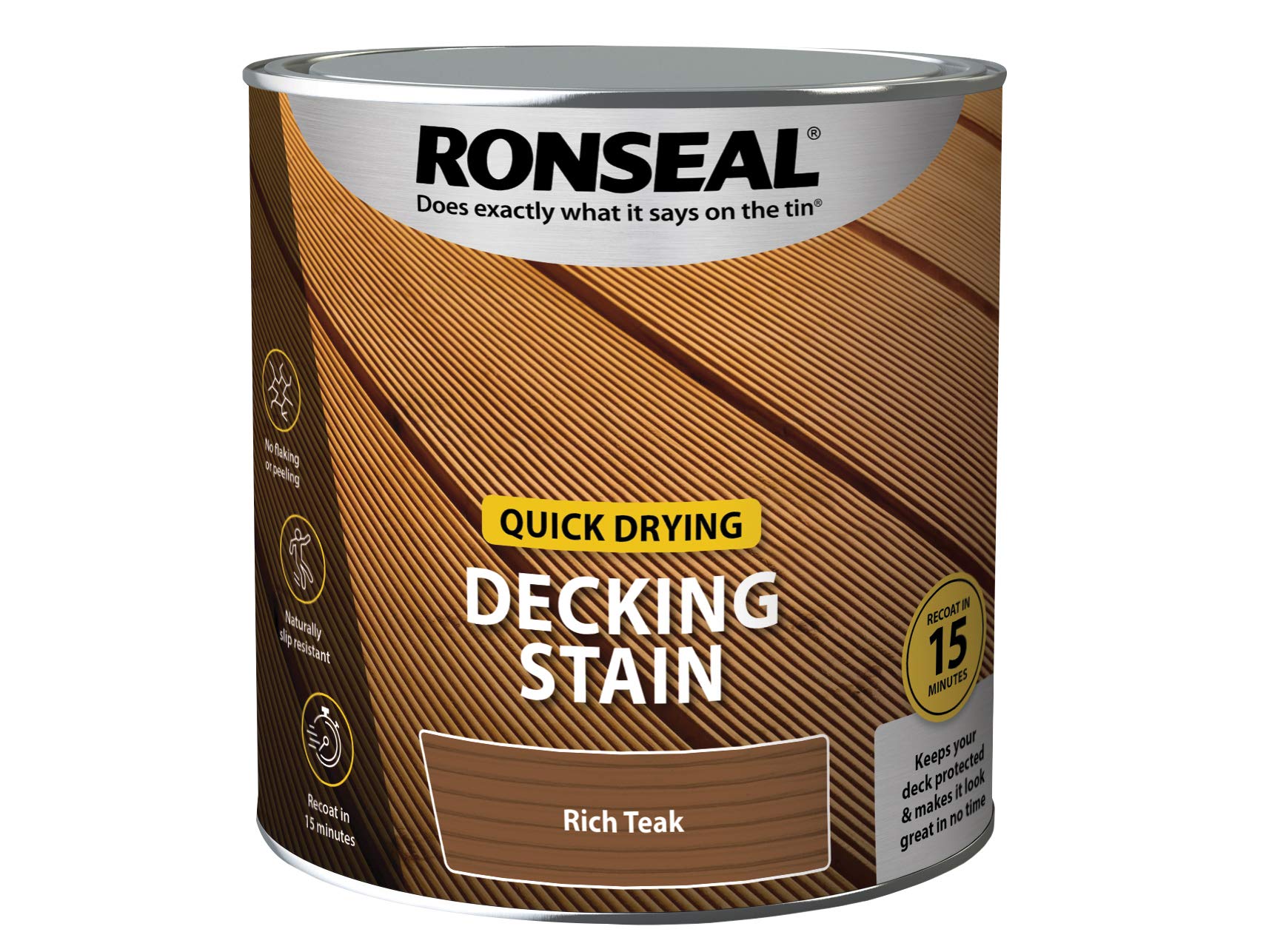 Ronseal 39080 Quick Drying Decking Stain Rich Teak 2.5 litre