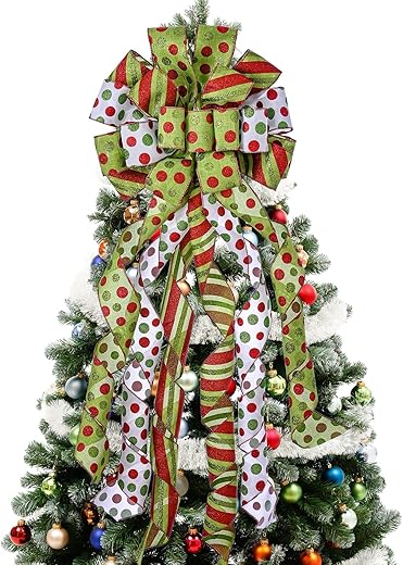 Christmas Tree Topper Wreath Bow