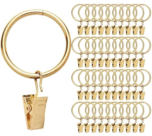 40 Pack Rings Curtain Clips Rustproof Metal Window Drapery Clip
