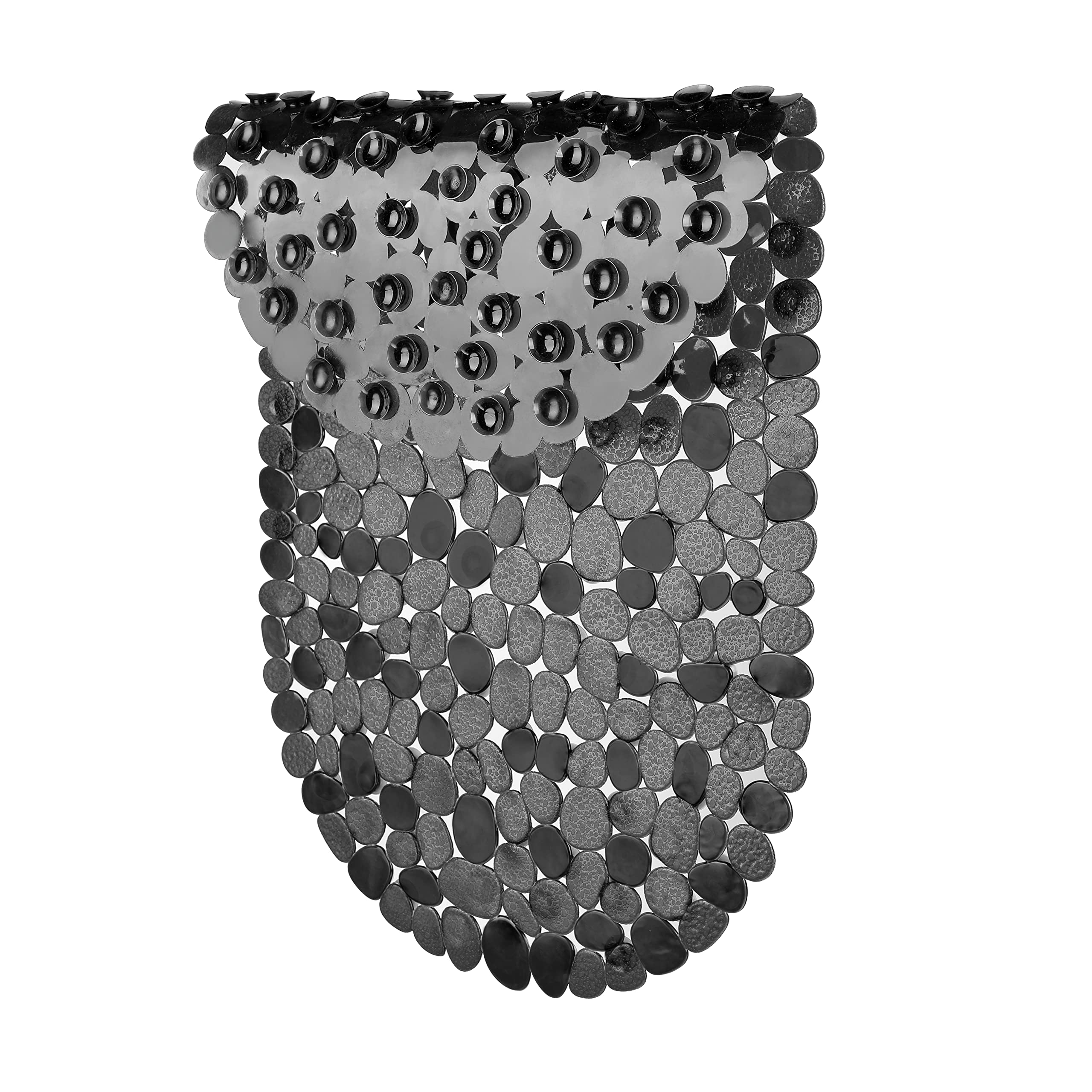 Bathtub Mat Non Slip 69x39cm Shower Mats Non Slip Anti Mould, Bath Mat for Tub with Drain Holes & Suction Cups, Machine Washable, Black Oval Goose Soft Stone Bathtub Mats