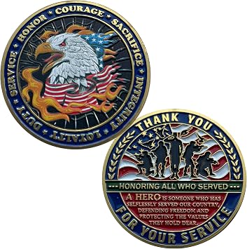 Military Appreciation Challenge Coin Thank You for Your Service