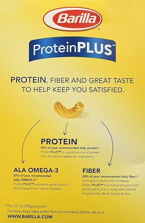 Barilla Protein Plus Pasta, Elbows, 14.5 Ounce(Pack of 8)