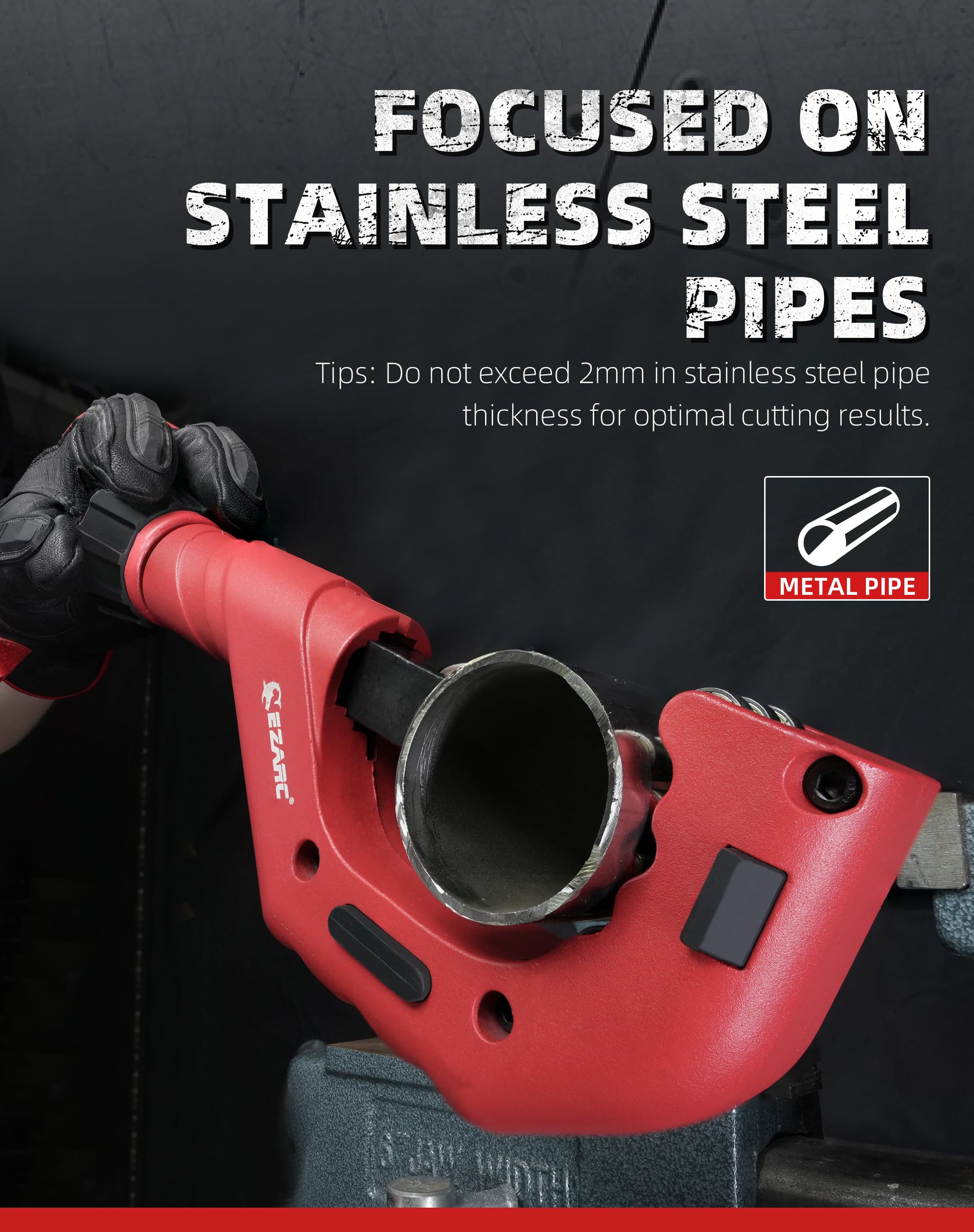 EZARC Obcinak do rur, 6-70 mm wytrzymały obcinak do rur z mini obcinaczem do miedzi do stali nierdzewnej, aluminium, rur PVC
