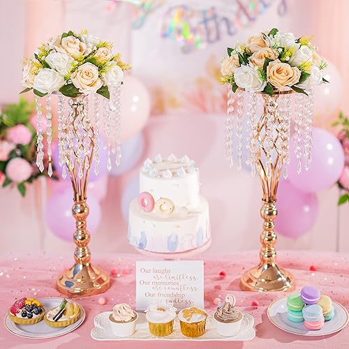 Miniatura 2 de 10 jarrones plateados para centros de mesa, soporte de arreglo floral de cristal de 13.8 pulgadas, centros de mesa de boda para mesas, soportes de