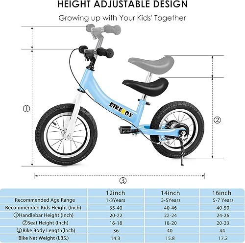 Miniatura 6 de Bicicleta de equilibrio 2 en 1, el doble uso de una bicicleta de equilibrio para niños y bicicleta para niños pequeños, para 2 3 4 5 6 7 años de