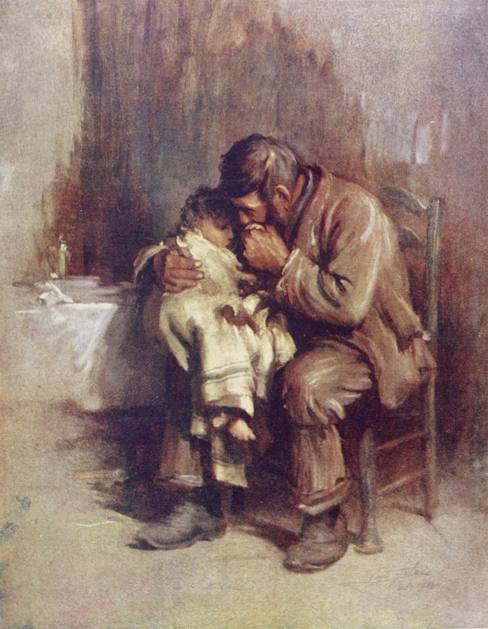 ARTXLXXBN Famous Print Painting Colorful Art Print Motherless by Samuel Luke Fildes Canvas Art Decorations for Home Decor 60x90cm