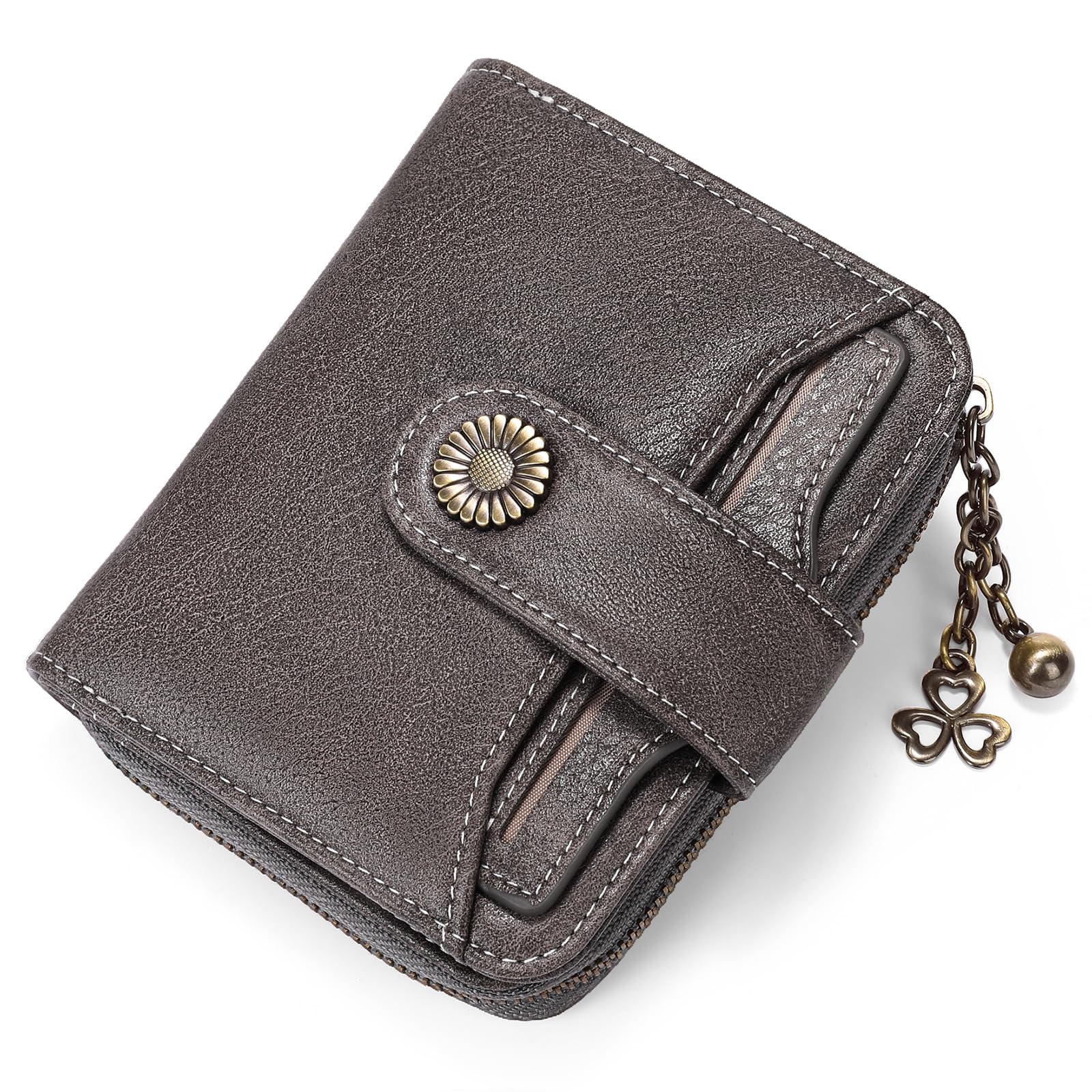 SENDEFN Purses for Women Genuine Leather Small Bifold Compact Womens Wallet with RFID Protection
