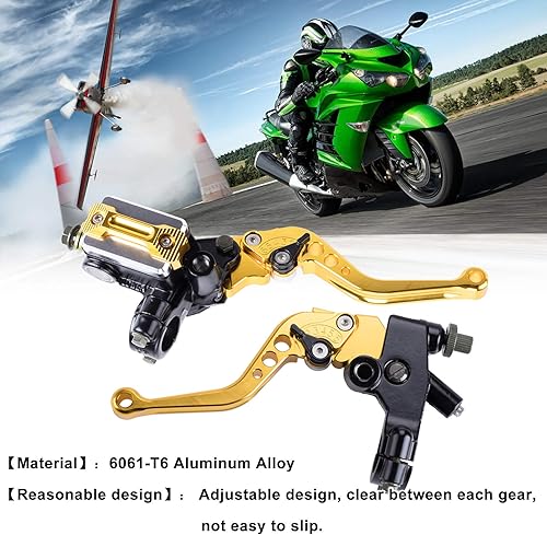Miniatura 6 de MRELC Juego universal de palanca de embrague de freno de manubrio de 78 pulgadas y 0.866in, CNC izquierdo y derecho, compatible con Harley Honda