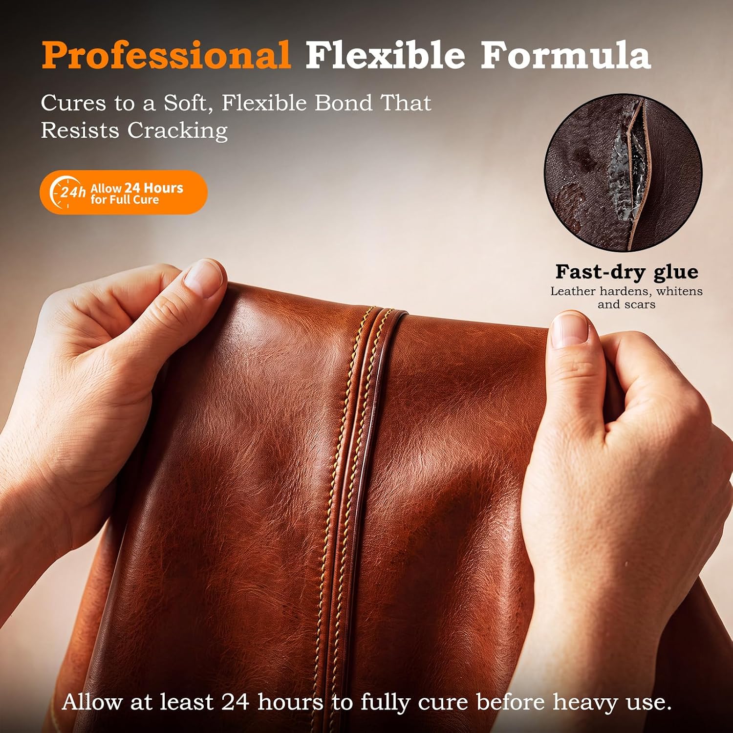 PHIXBEAR High-Purity Professional Leather Glue, 2 oz, Clear & Flexible Bond