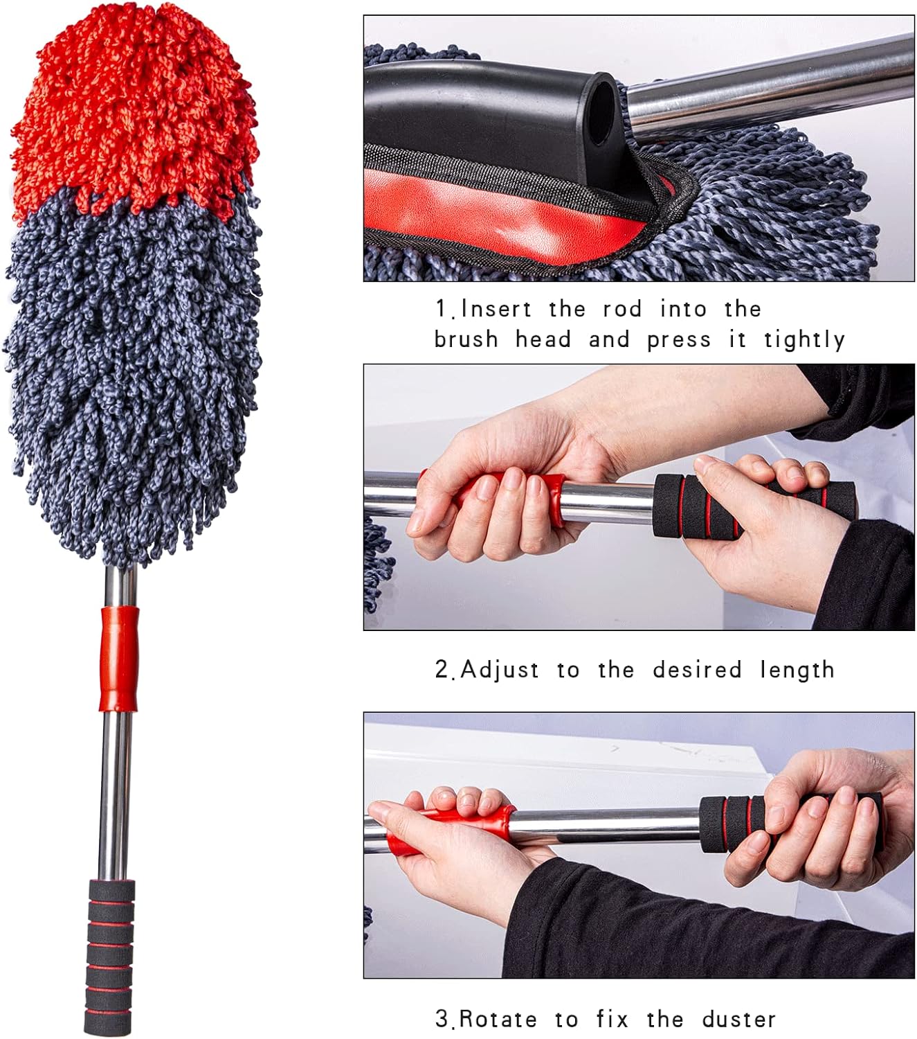 Soft Microfiber Car Duster Exterior Scratch Multipose Duster with