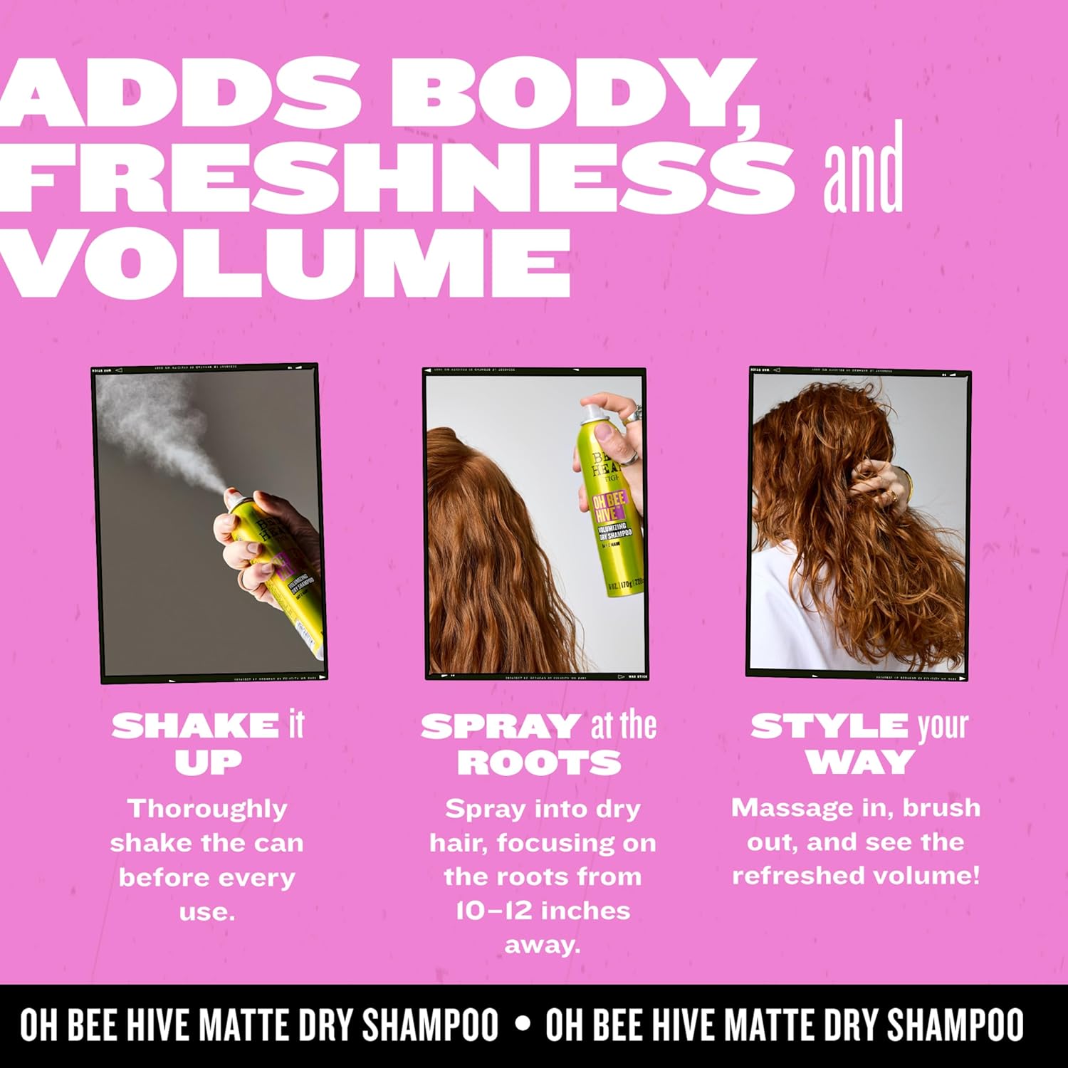 Bed Head by TIGI Oh Bee Hive volumizing Dry Shampoo for Day 2 Hair 6 oz