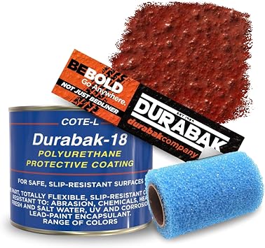 Durabak 18 Bed Liner KIT - Roll On Paint Coating | DIY Coat for Bedliner, Undercoating, Auto Body, Automotive Rust Proofing, Boat Repair | Textured Finish 16 Detailing Colors Quart, Brick Red