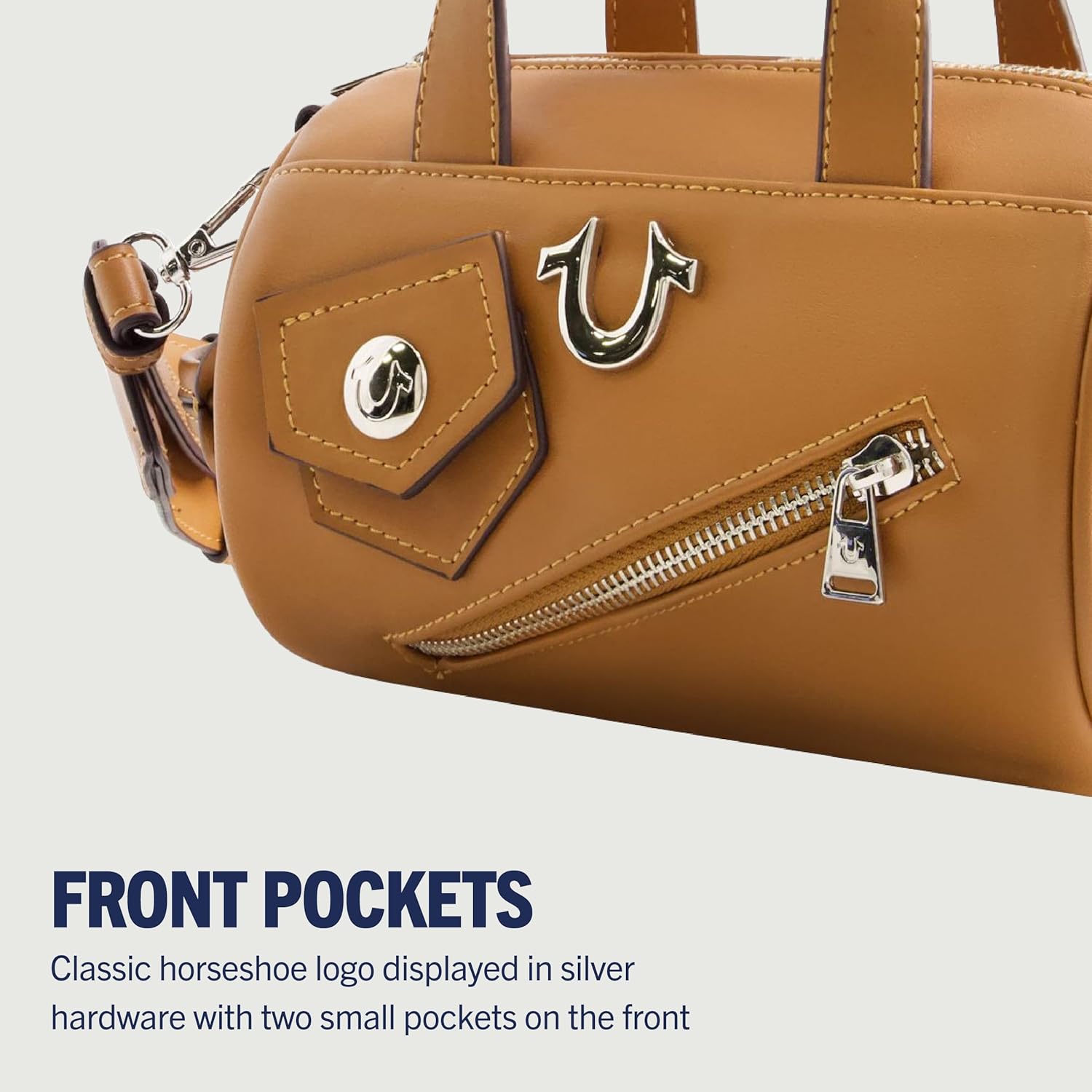 True Religion Women's Crossbody Bag, Mini Duffel Purse Handbag with Shoulder Strap