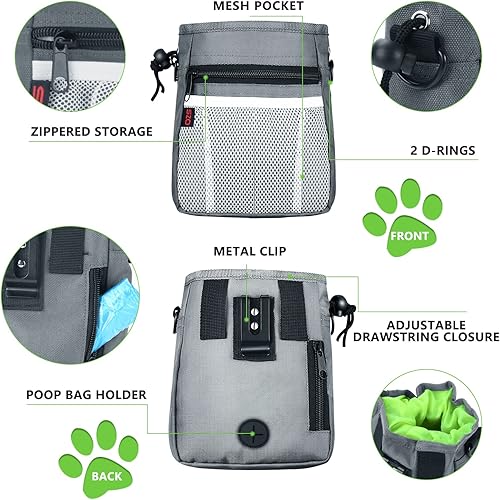 Miniatura 3 de Bolsa de Golosinas para Perros - 3 Formas de Usar Bolsas de Golosinas para Entrenamiento de Mascotas y 2 Piezas de Clicker para Entrenamiento de