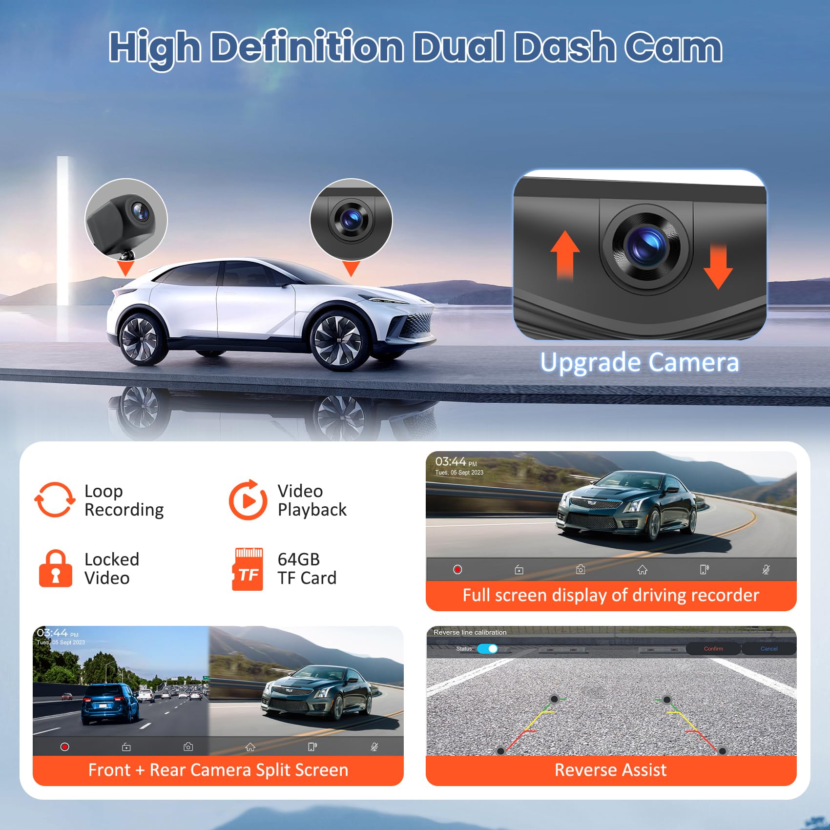 Largest 11.3" Portable Apple Carplay Screen, Wireless Car Play & Android Auto Touch Screen, Car Stereo with App View/4K Dash Cam/Backup Camera/Mirror Link/Voice Control/Music Play/GPS/Bluetooth/FM — view 7
