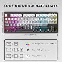 ATTACK SHARK X FREEWOLF M87 Wireless Gaming Billentyűzet 80% TKL RGB Mechanikus Érzet SA PBT Fekete 5