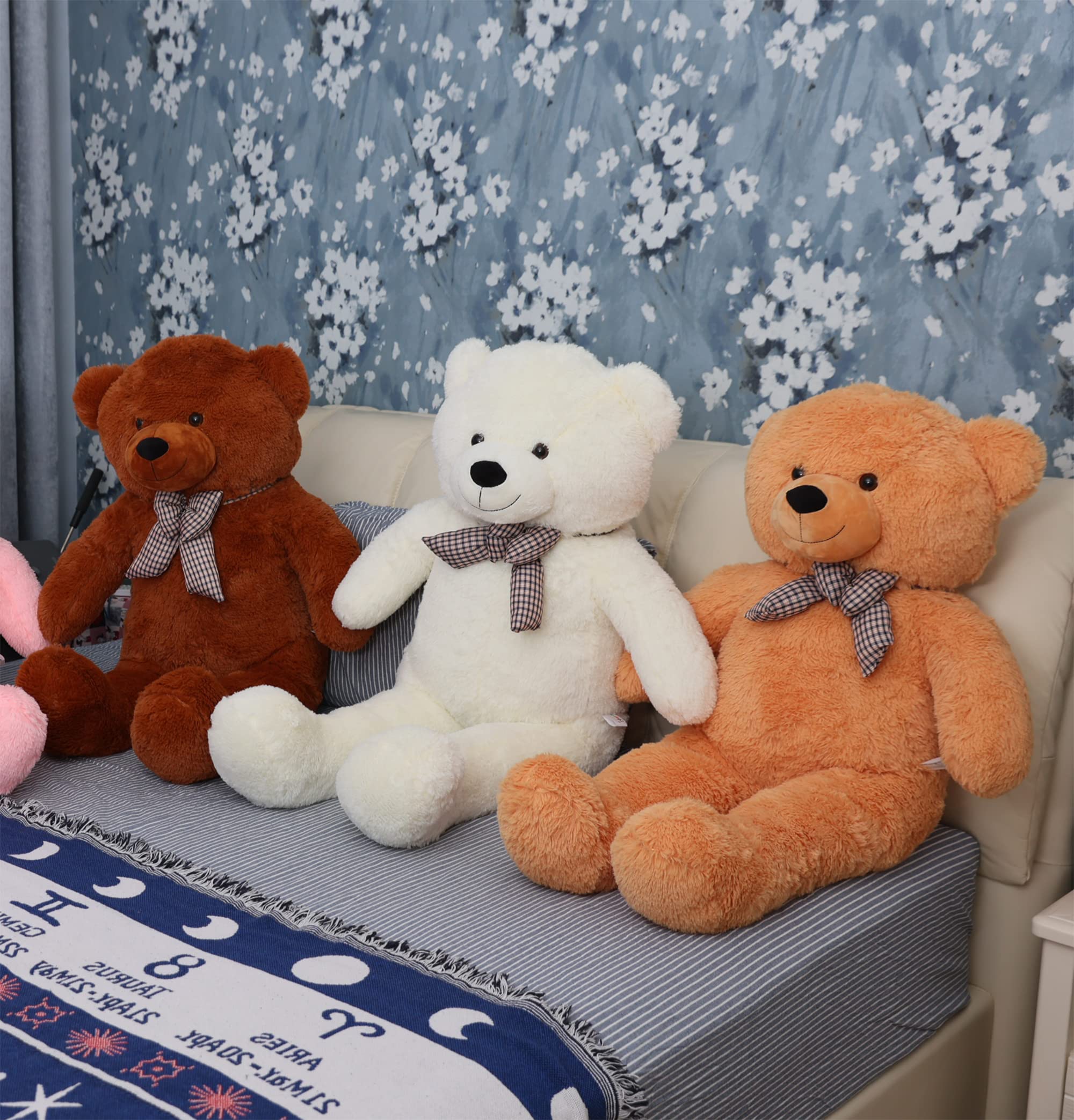 YunNasi Orso di Peluche Enorme Morbido Orsacchiotto Gigante Peluche Giganti (120cm, Marrone chiaro)