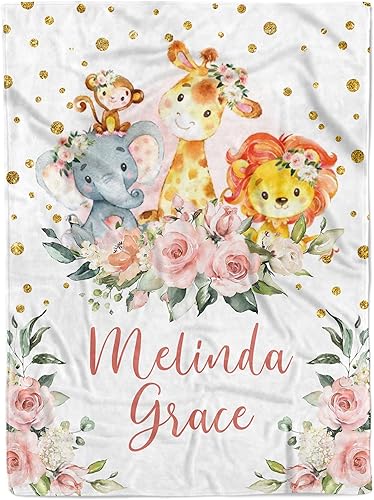 Miniatura 7 de MDPrints - Mantas de bebé personalizadas de vaca para niñas, regalos personalizados para bebés, manta personalizada para recién nacidos con nombre,