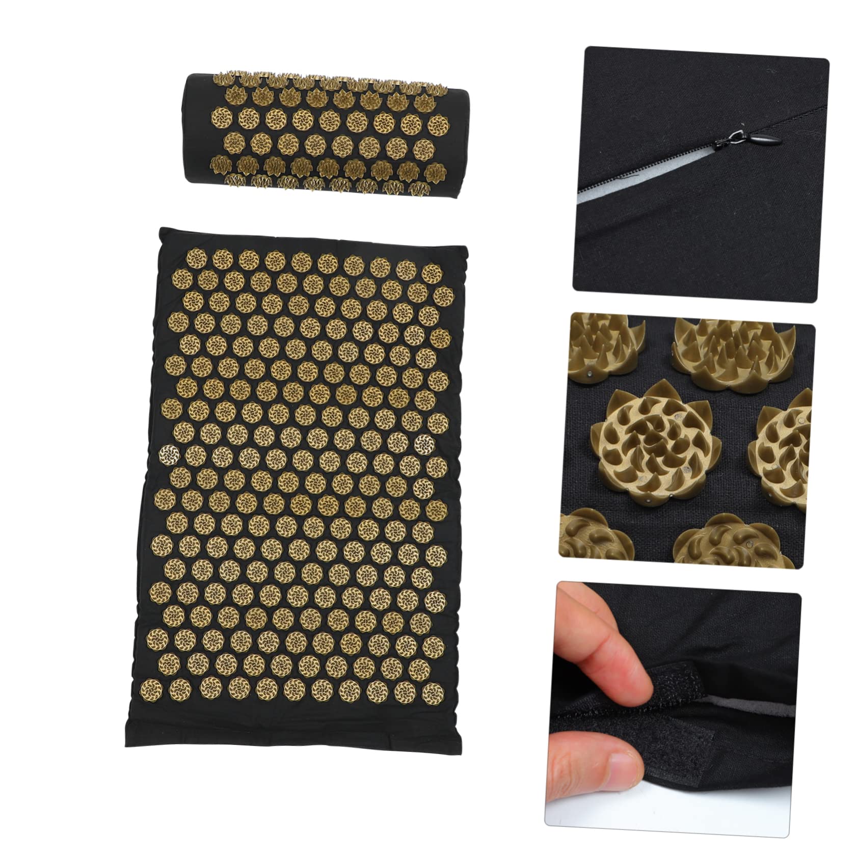 Esterilla de Acupresion y Almohada de Masaje Práctica, Juego de 2 Piezas con Bolsa, Lavable, para Relajación Corporal y Acupuntura