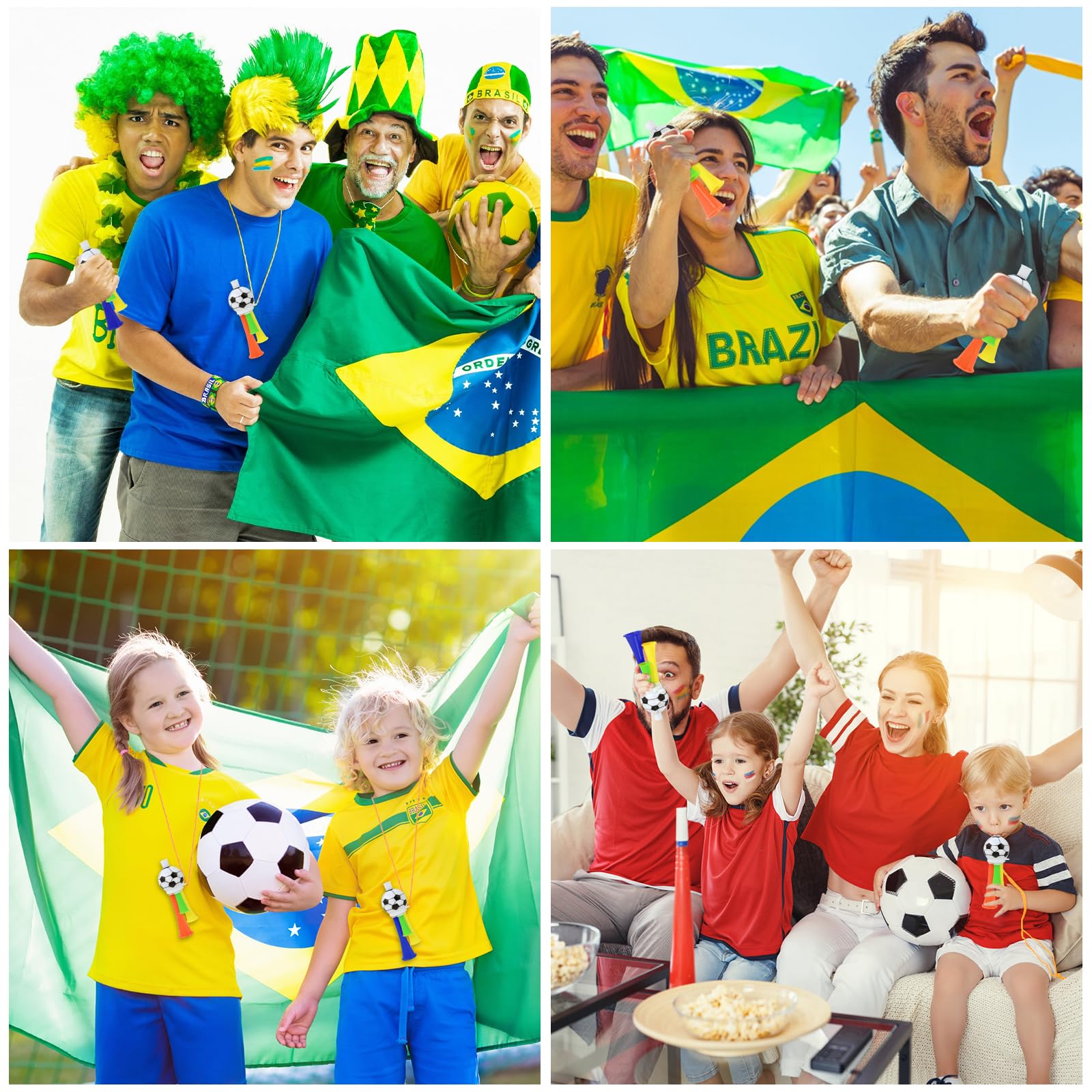 Trompette de Football 3 Pièces Corne Klaxon Plastique Enfants Fête 13cm