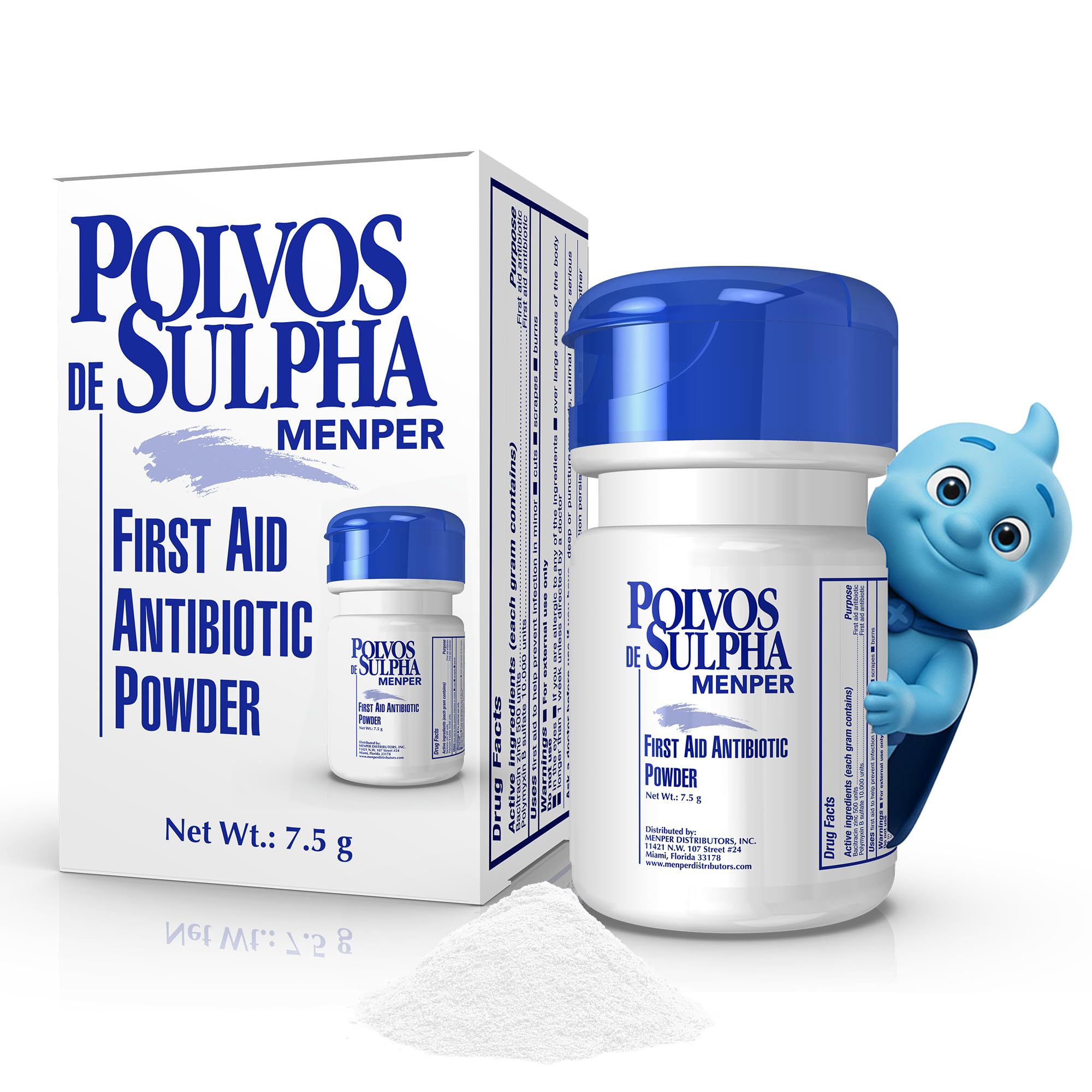 Polvos de Sulpha First Aid Antibiotic Powder 7.5 mg