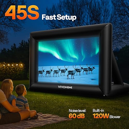 Miniatura 2 de VIVOHOME Pantalla de proyector inflable de 14 pies para exterior, pantalla de cine inflable para uso al aire libre, pantalla de TV Mega grande con