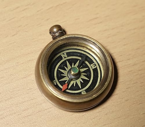 Miniatura 3 de Brújula de bolsillo con poema de Robert Frost con calendario de 100 años de estuche de cuero