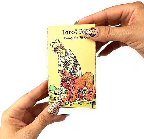 Vista 22 de Witchy Cauldron Mini baraja de cartas de tarot - Pocket Rider Waite Oracle to Go Kit con guía Mini baraja de tarot para principiantes