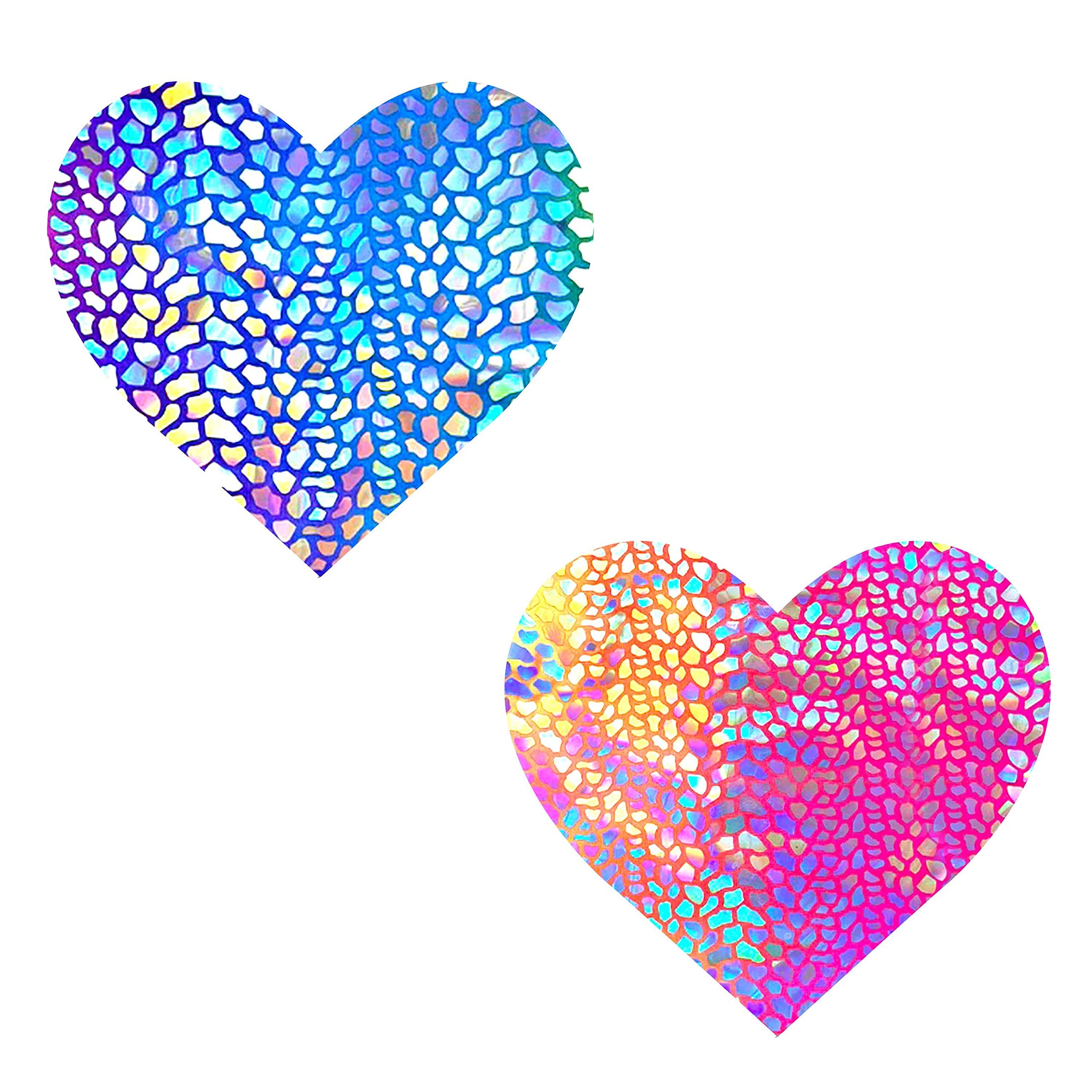 Neva Nude Iridescent Crystal Beamz Nipztix Pasties Nipple Covers for Festivals, Raves, Lingerie and More, Made in USA
