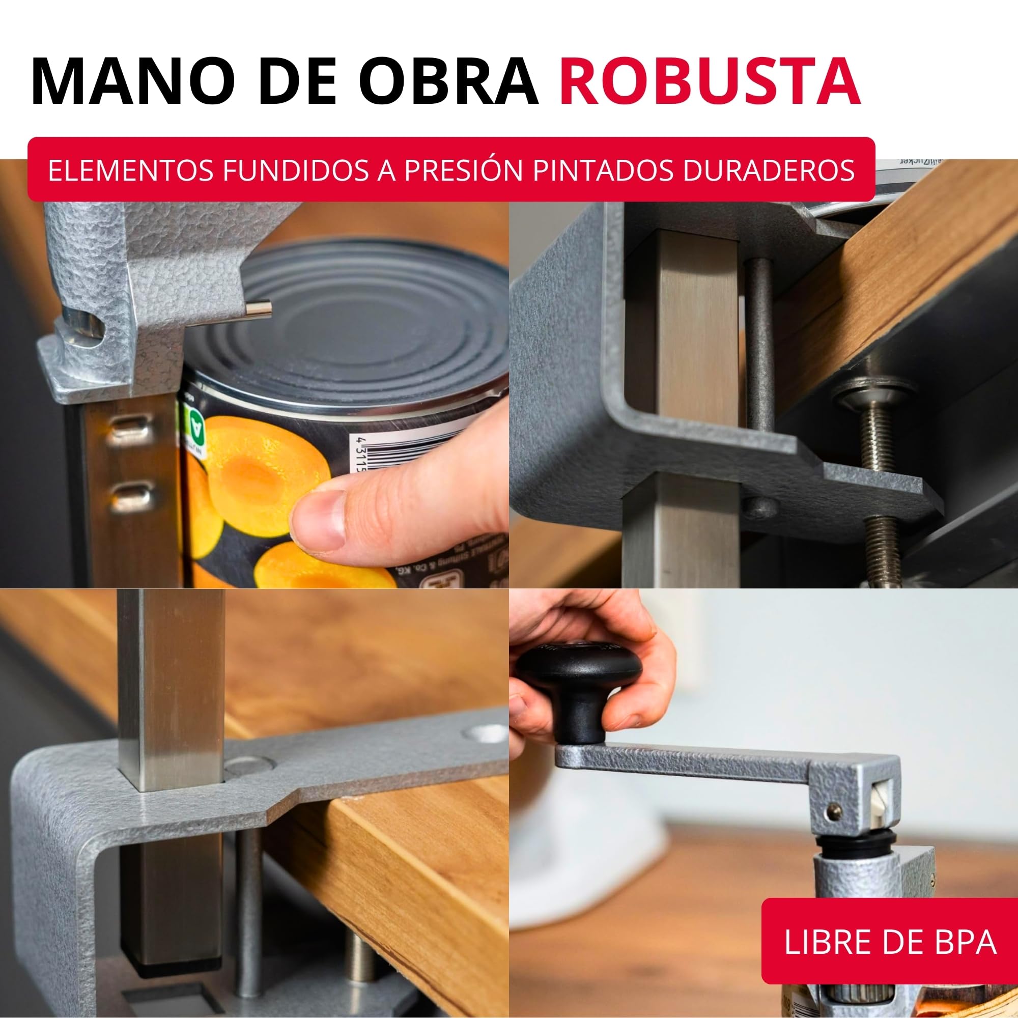 Westmark Abrelatas para mesa, Para restauración / profesionales, Largo: 84 cm, Acero / Acero inoxidable, Sieger Clou 30, 19802260